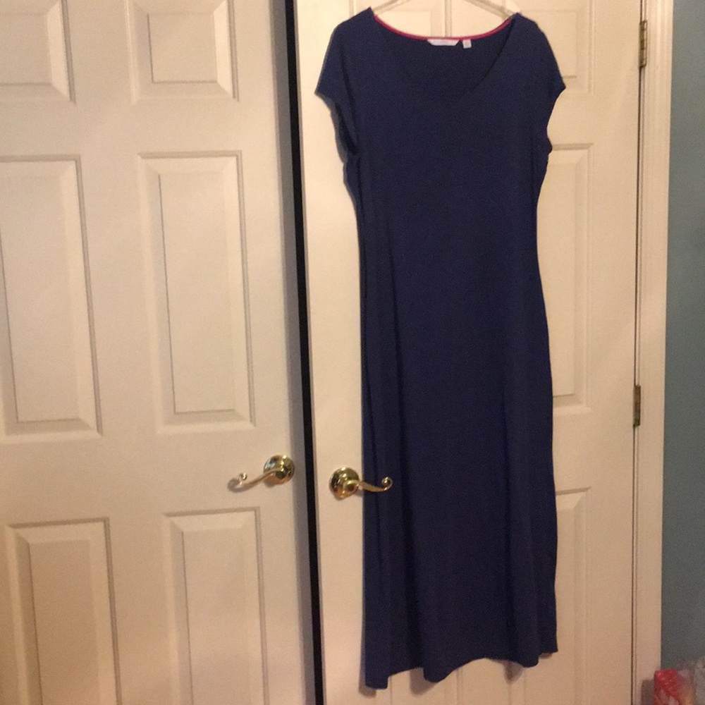 Blue knit maxi dress